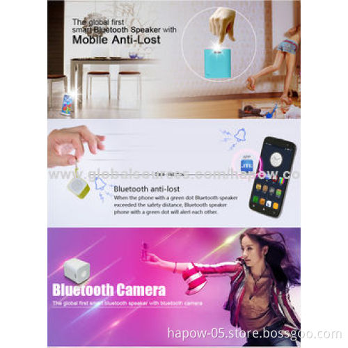 Promotional Gift Portable Mini Bluetooth Speaker with Camera and Alarm